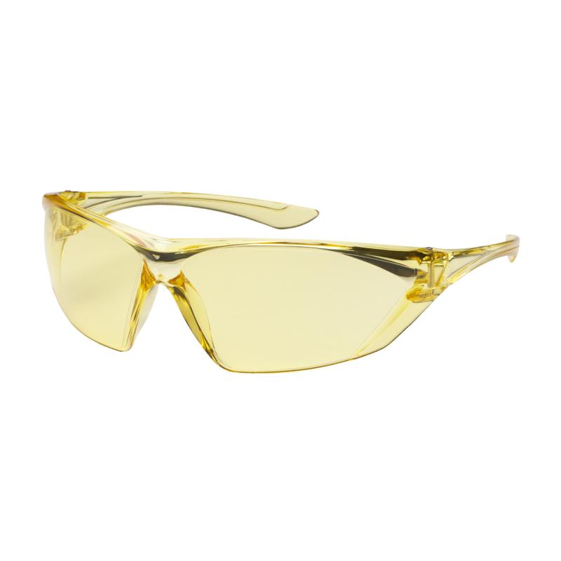 PIP Bullseye™ Amber Anti-Scratch/Fog Coated Lens & Temple Rimless Safety Glasses