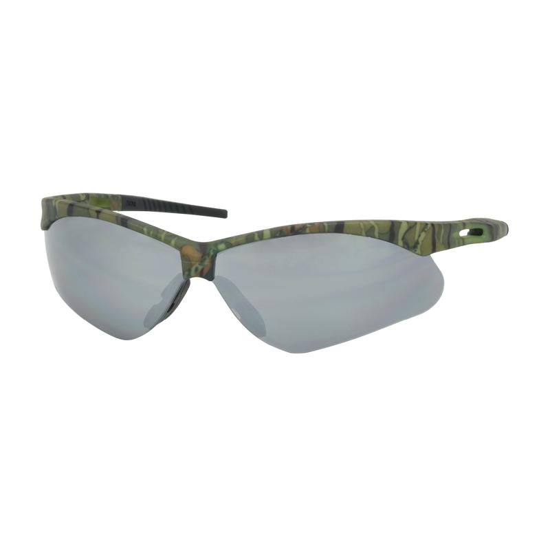 PIP Anser™ Silver Mirror Anti-Scratch Coated Lens Camouflage Temple Frame Semi-Rimless Safety Glasses