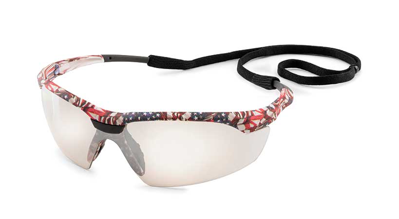 Gateway Safety Conqueror® Clear Mirror Lens Old Glory Camo Frame Safety Glasses - 10 Pack