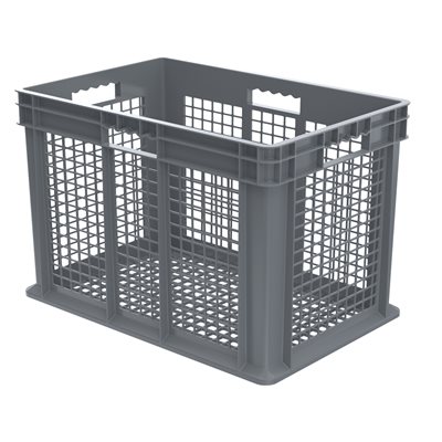 Akro-Mills Straight Wall Container, Mesh Side & Base, 23 3/4