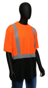 West Chester 2X-Large Orange/Black Bottom Class 2 Color Block Short Sleeve Shirt