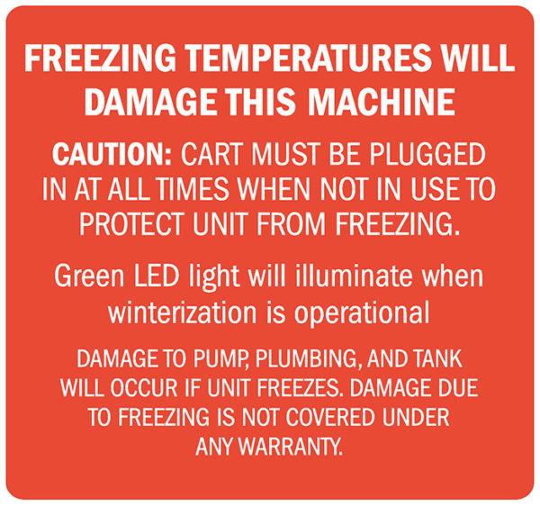 Decal, Freezing Temps Will Damage Machine, 4? x 3.75
