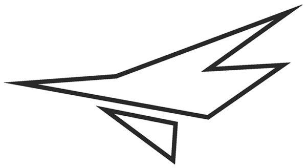 Decal, JetGo, Big Airplane Outline Black (left side), 9.125? x 5