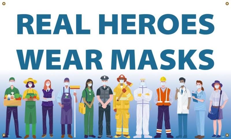 REAL HEROS WEAR MASKS BANNER