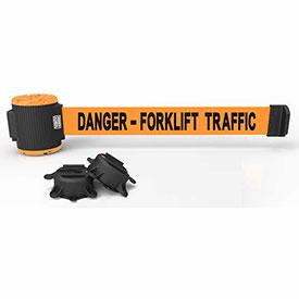 Banner Stakes Magnetic 30' Orange Wall Mount Barrier - 
