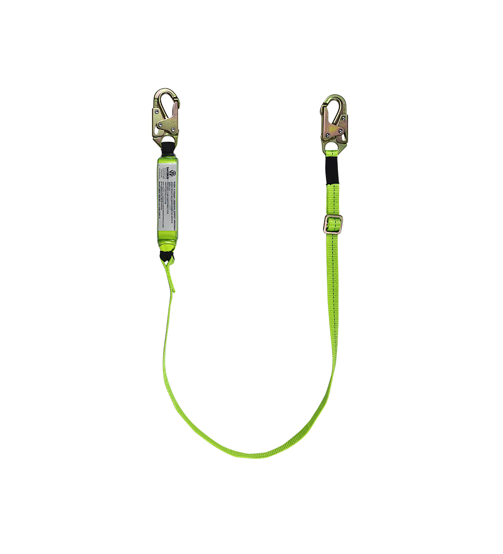 SafeWaze Adjustable High Profile Energy Absorbing Lanyard w/ Snap Hooks