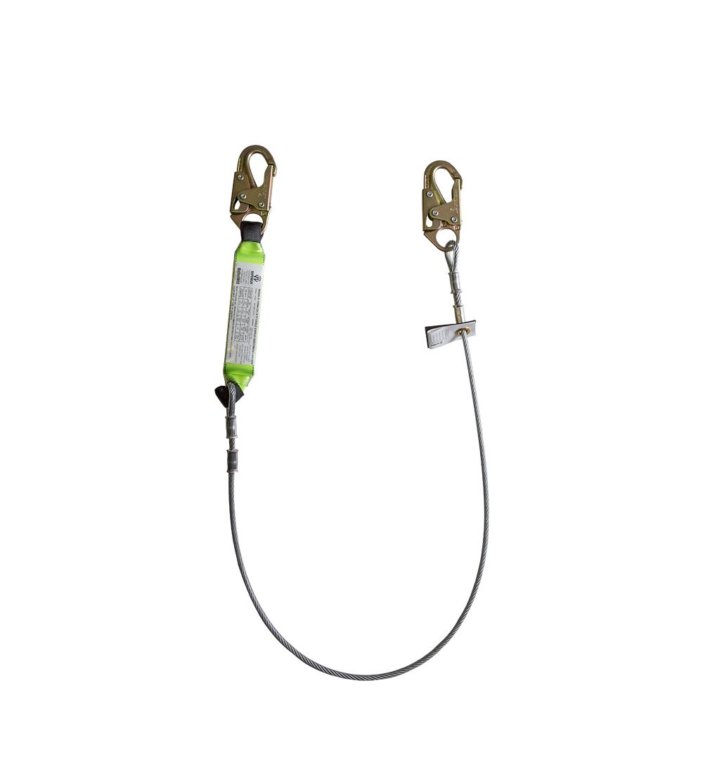 SafeWaze 6' Energy Absorbing Cable Lanyard w/ Snap Hooks