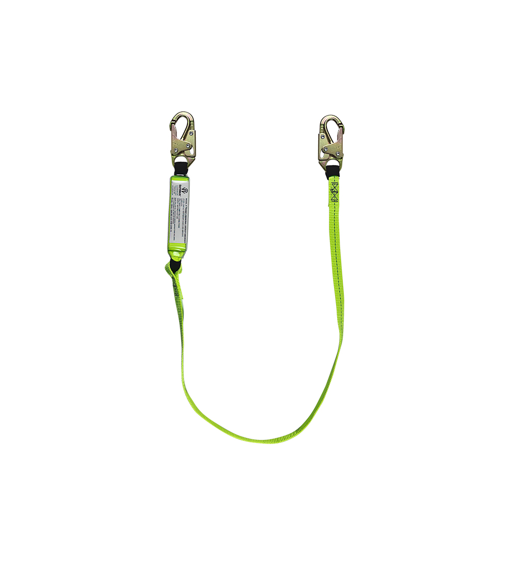 SafeWaze 6' High Profile Energy Absorbing Lanyard w/ Snap Hooks