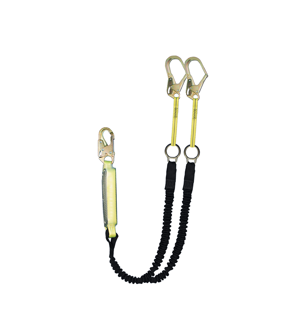 SafeWaze High Profile Dual-Leg Energy Absorbing Lanyard w/ Rescue Rings