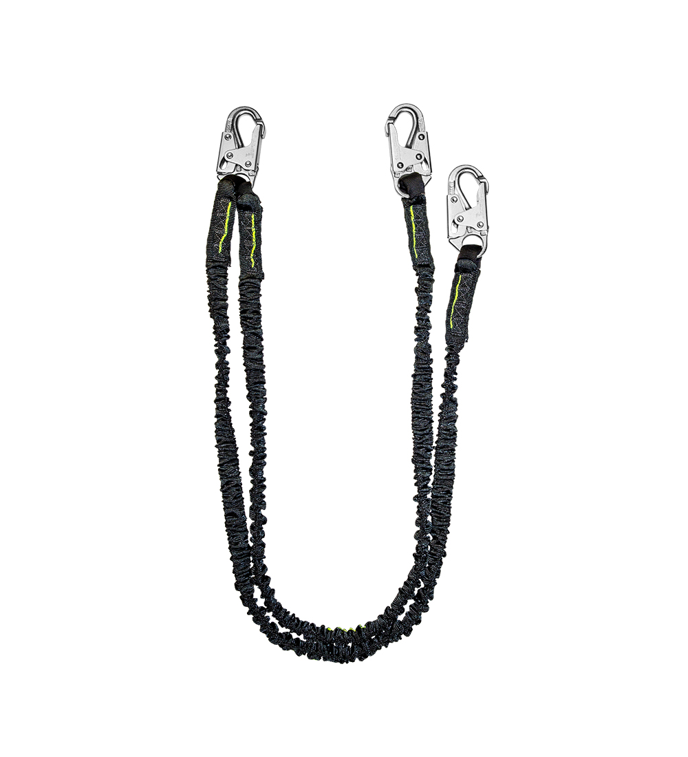 SafeWaze 6’ Dual-Leg Streamline Low-Profile Shock Lanyard w/ Snap Hooks