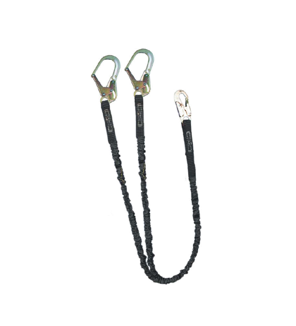 SafeWaze 6’ Dual-Leg Streamline Low-Profile Shock Lanyard w/ Rebar Hooks