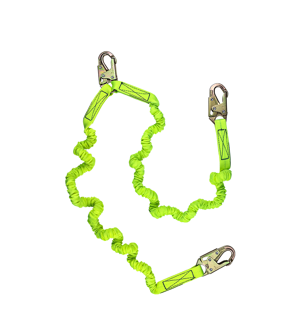 SafeWaze 6’ Dual-Leg Low-Profile Energy Absorbing Lanyard w/ Snap Hooks