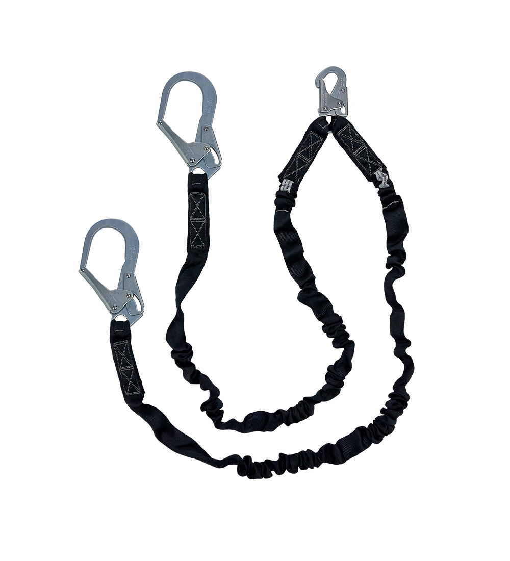 SafeWaze V-Line 6’ Dual-Leg Streamline Low-Profile Lanyard w/ Rebar Hooks