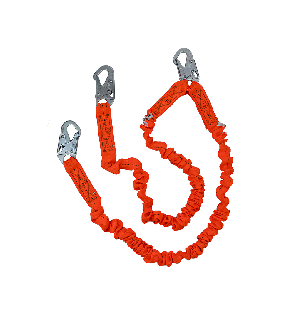 SafeWaze V-Line 6’ Dual-Leg Low-Profile Lanyard w/ Snap Hooks