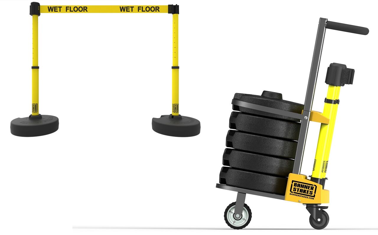 Banner Stakes Plus Cart Package With Yellow 