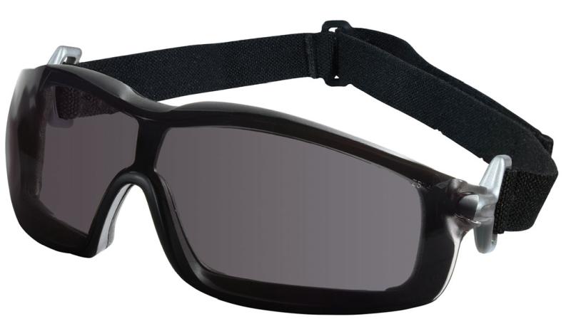 MCR Safety Rattler Gray Anti-Fog Black Frame Safety Goggles