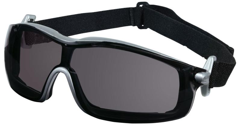 MCR Safety Rattler Gray Anti-Fog Silver Frame Safety Goggles