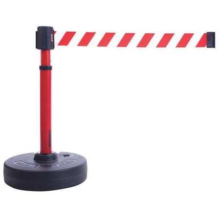 Banner Stakes Plus Barrier Set With Red/White Diagonal Striped Banner