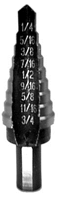 12 Hole Step Drill Bit 1/4 to 1-3/8 x 8ths