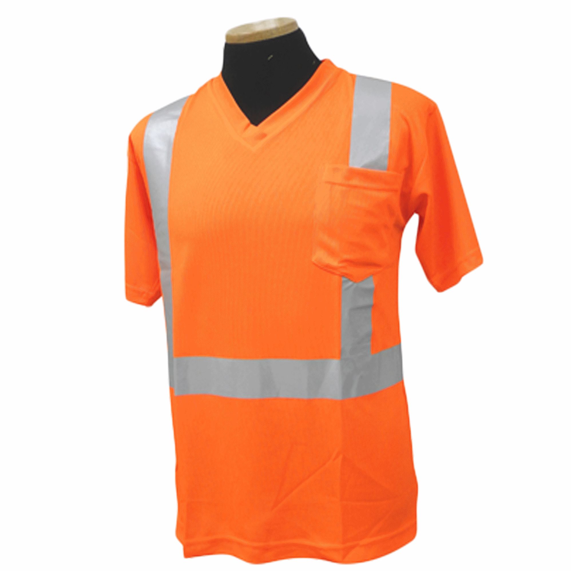 Short Sleeve Orange Class 2/ Birdseye V neck