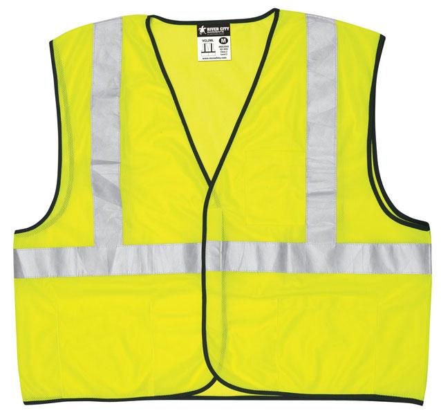 MCR Safety Economy Class 2 ANSI Lime Mesh Hook & Loop Safety Vest