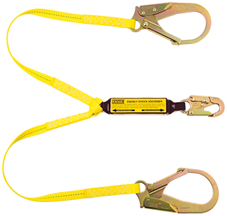 Gemtor VP168-3 Shock Absorber Lanyard, 100% Tie-Off, with pack, Polyester, 2