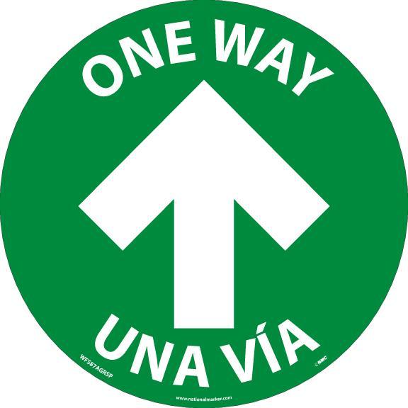 ONE WAY ARROW, GREEN, ENG/SP