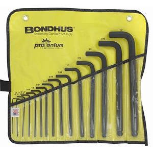 Bondhus 10935, Set 15 Balldriver L-Wrenches .050 - 1/2 inch pouch