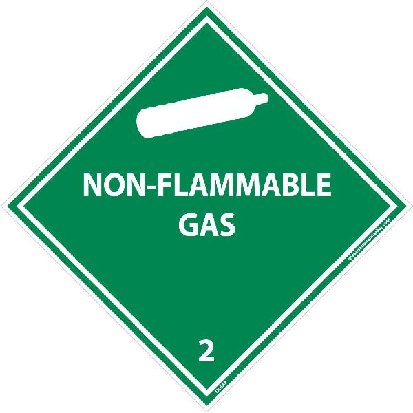 NON-FLAMMABLE GAS 2 DOT PLACARD LABEL