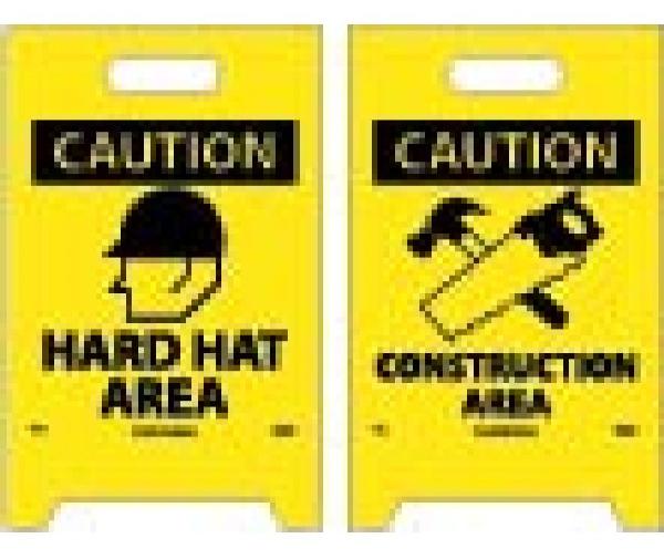 HARD HAT AREA DOUBLE-SIDED FLOOR SIGN