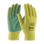 PIP Kut Gard® 7 Gauge Yellow Seamless Knit PVC Dot Dipped Kevlar Gloves - Medium Weight