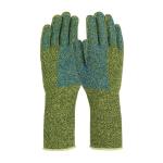 PIP Kut Gard® Green Kevlar/Steel Blended Extended Cuff & Double Sided PVC Dot Grip Slabbers Gloves - Heavy Weight