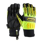 PIP Maximum Safety® Black/Yellow Mad Max™ Thermo Nylon Lined PVC Sandy Grip Safety Gloves