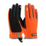 PIP Maximum Safety® Viz™ Hi-Visibility Black/Orange Synthetic Leather Palm Slip-On Safety Gloves