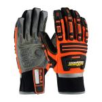 PIP Maximum Safety® Roustabout™ II Hi-Vis Orange Silicone Grip Synthetic Leather Safety Gloves