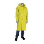 PIP Flex™ Yellow 0.65mm Ribbed 48" PVC/Polyester Hooded Rain Coat
