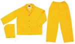 MCR Safety Classic Yellow 3 Piece .35mm PVC/Polyester Waist Pant Rain Suit Set