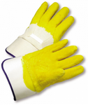 West Chester Large Jersey Lined Crinkle Finish Latex Palm Coated Gloves w/ Safety Cuffs