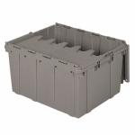 Akro-Mills Attached Lid Container, 17 gal, 24"L x 12 1/2"H x 19 1/2"W, Grey
