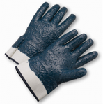 West Chester Black Fully Coated Jersey Lined Rough Finish Nitrile Gloves