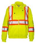 Hooded Sweatshirt, Class 2 Yellow with 2" Reflective Contrasting Trim