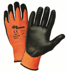 West Chester Zone Defense Black Nitrile Foam Palm Coated Orange HPPE Gloves