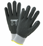West Chester Gray Nylon/Spandex Dotted Shell Black Microfoam Nitrile Full Dipped Gloves