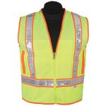 Lime Class 2 Safety Vest with Orange Trim