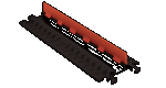 Checkers GD1X75-ST-O/B 1 Channel Protector with Standard Ramps - Orange/Black (Low Profile)