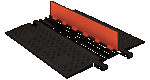 Checkers GD3X75-O/B 3 Channel Protector with ADA Ramps - Orange/Black (Low Profile)