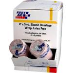 Elastic Bandage w/ 2 Fasteners, 4" x 5 yd, 9 Rolls/Box
