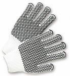 West Chester Black PVC Honeycomb Grip White Cotton/Polyester String Knit Gloves
