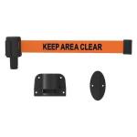 Banner Stakes Plus Wall Mount System With Orange "Keep Area Clear"  Banner