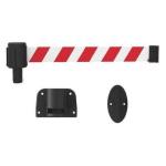 Banner Stakes Plus Wall Mount System With Red/White Diagonal Striped Banner